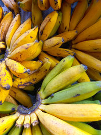 Full frame shot of bananas in market. some fresh bananas at the fruit market of denpasar, indonesia