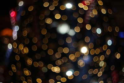 Defocused image of illuminated lights