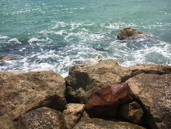 Rock formation in sea