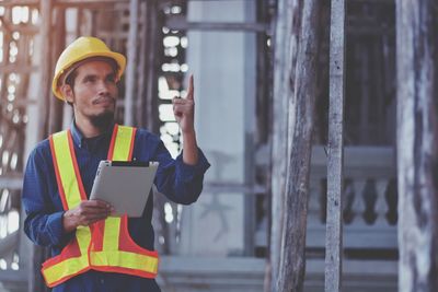 Man working at construction site