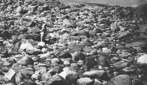 Rocks in sea