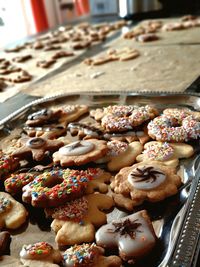 Close-up of cookies on table