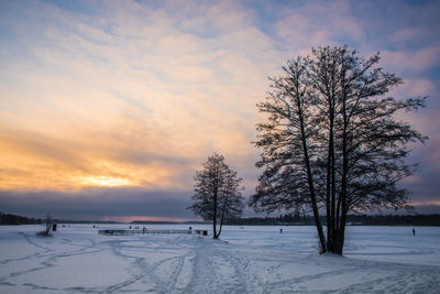 Scenic view of snow covered landscape