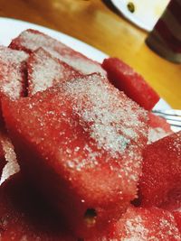 Close-up of dessert on table