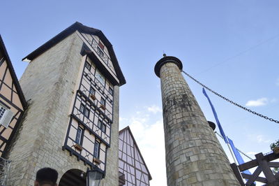 Low angle view of building against clear sky