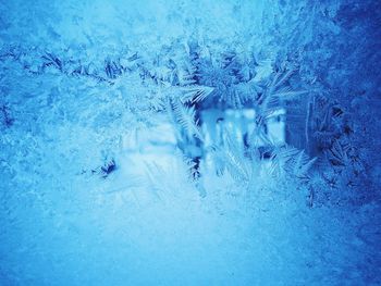 Full frame shot of frozen trees on field during winter