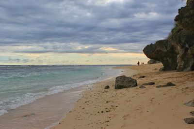 Scenic view of beach against sky