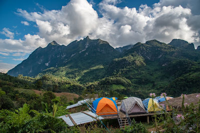 Scenic view of mountains against sky