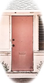 Closed door of building