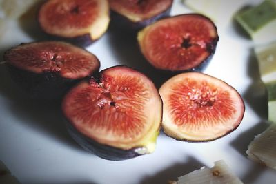 High angle view of fruits on table