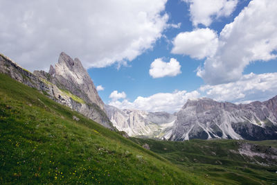 Scenic view of mountains against sky