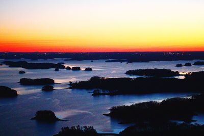 Scenic view of sea against dramatic sky