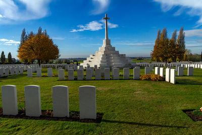 View of cemetery against sky