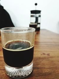 Close-up of coffee cup on table