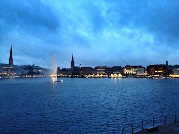 View of river against cloudy sky