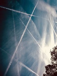 Low angle view of vapor trail in sky