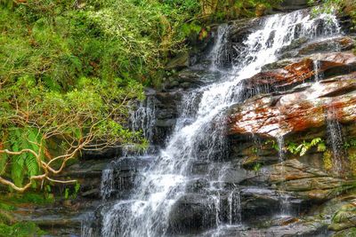 Scenic view of waterfall