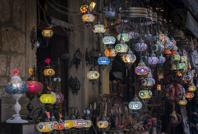 Colorful lanterns for sale in the city of mostar, bosnia and herzegovina