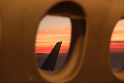 Close-up of airplane window