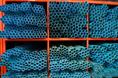 Full frame shot of pipes for sale