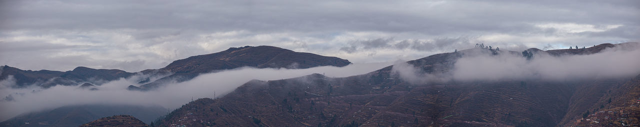 Panoramic view of mountains against sky