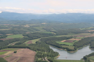 High angle view of landscape against sky