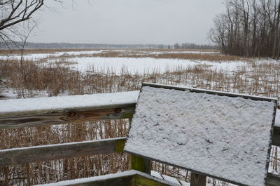 Scenic view of field against sky during winter