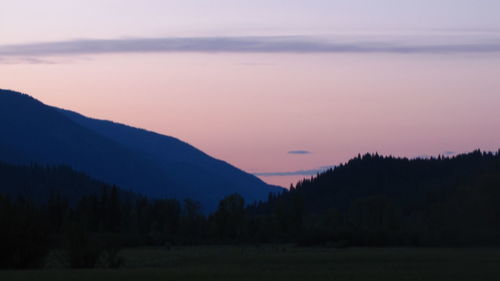 Silhouette of mountains at sunset