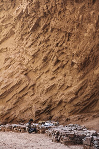 Scenic view of sand on mountain