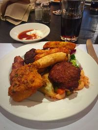 Close-up of meal served in plate