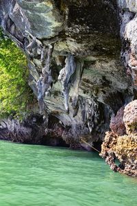 Scenic view of rock formation in sea