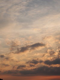 Low angle view of clouds in sky during sunset