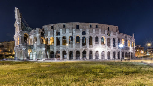 View of historical building against sky at night