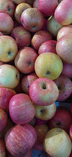 Full frame shot of apples for sale at market stall