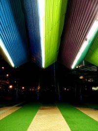 Illuminated ceiling at night