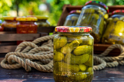 Close-up of coins on table
