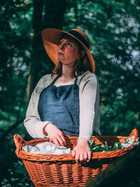 Full length of woman wearing hat