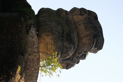 Low angle view of rock formations