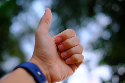 Close-up of person hand