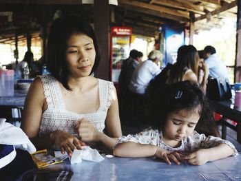 Portrait of mother and daughter