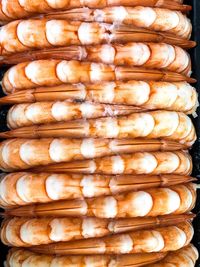 Shrimp neatly arranged