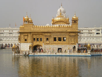 View of the golden temple amritsar at waterfront