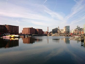 River by city against sky