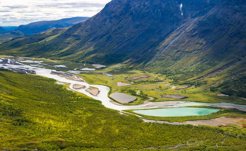 A beautiful rapa river rapadalen landscape with native plants. 