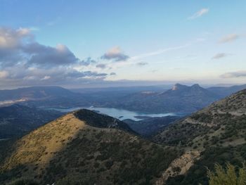 Scenic view of mountains against sky