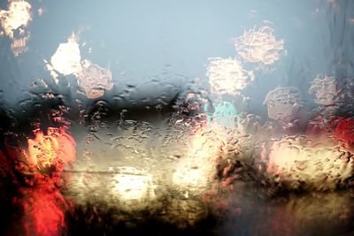 Close-up of wet window in rainy season