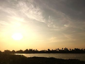 Scenic view of silhouette landscape against sky during sunset