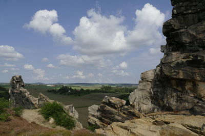 Scenic view of landscape against cloudy sky