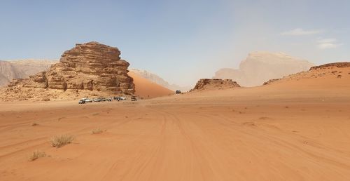 Scenic view of desert against sky