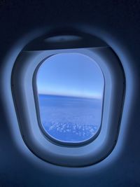 Sea seen through airplane window